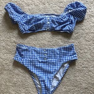 nanette lepore pin up bikini in azul